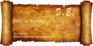 Dús Ervin névjegykártya
