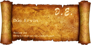 Dús Ervin névjegykártya