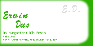 ervin dus business card